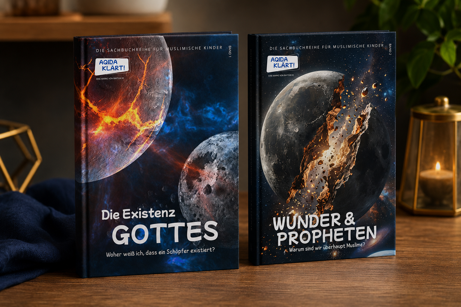 AQIDA KLÄRT SET Band 1 & 2: Die Existenz Gottes & Wunder und Propheten – Sachbuch für muslimische Kinder